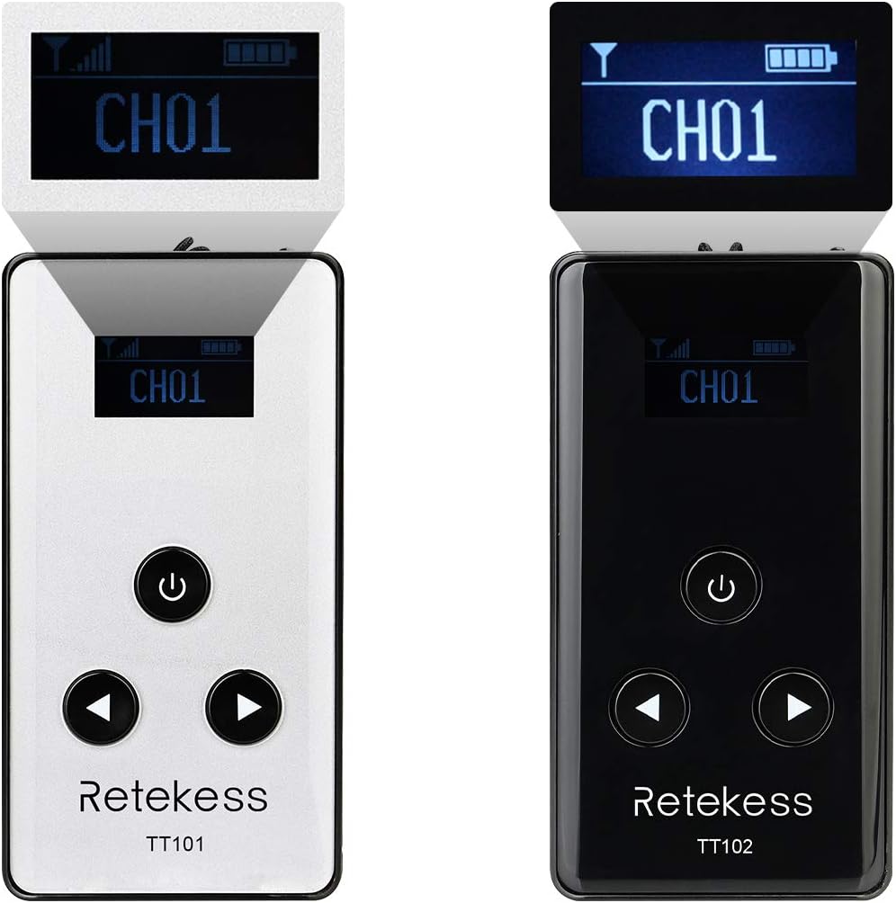 Wireless Tour Guide System with Mute, Multichannel Transmitter and Receivers J83739