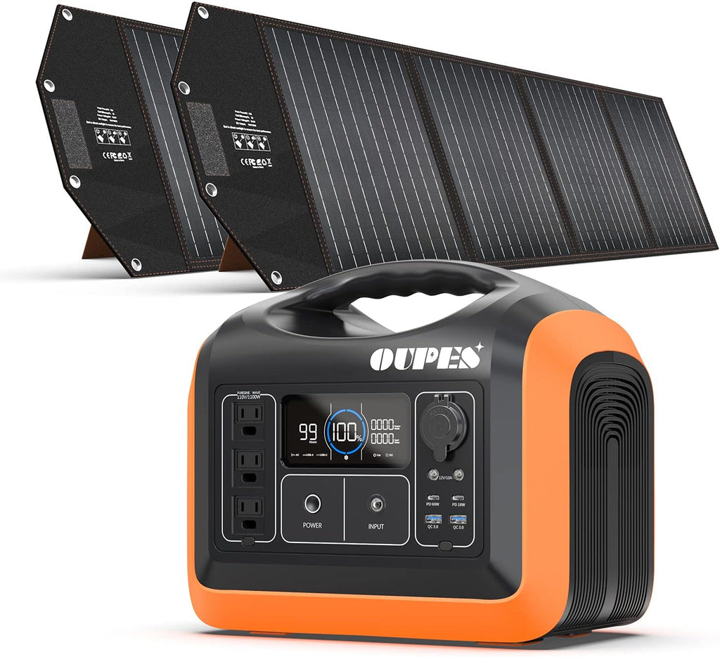 Portable Power Station LiFePO4 Battery with 2 X100W Solar Panel M81820