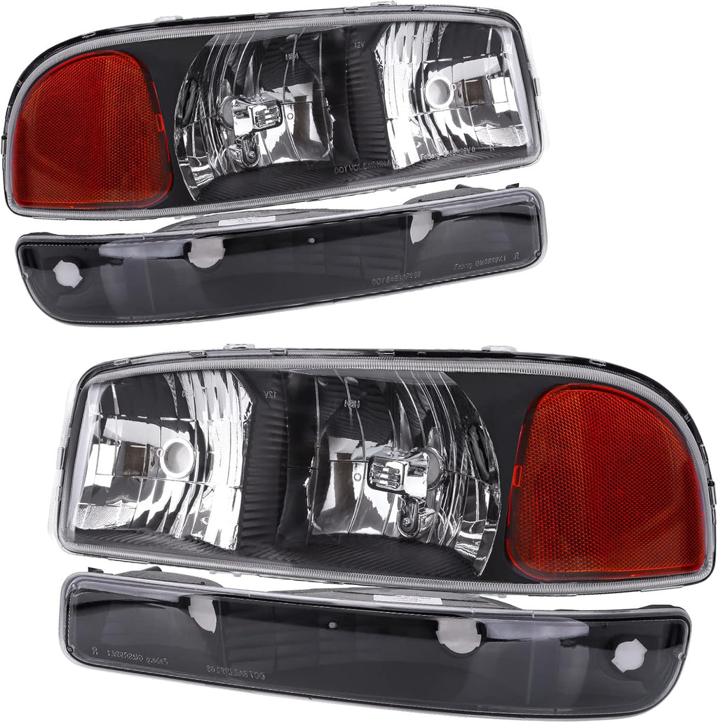 Chrome Housing Black Lens Headlight Assembly S96731