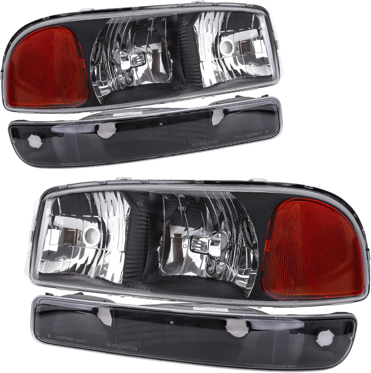 Chrome Housing Black Lens Headlight Assembly S96731