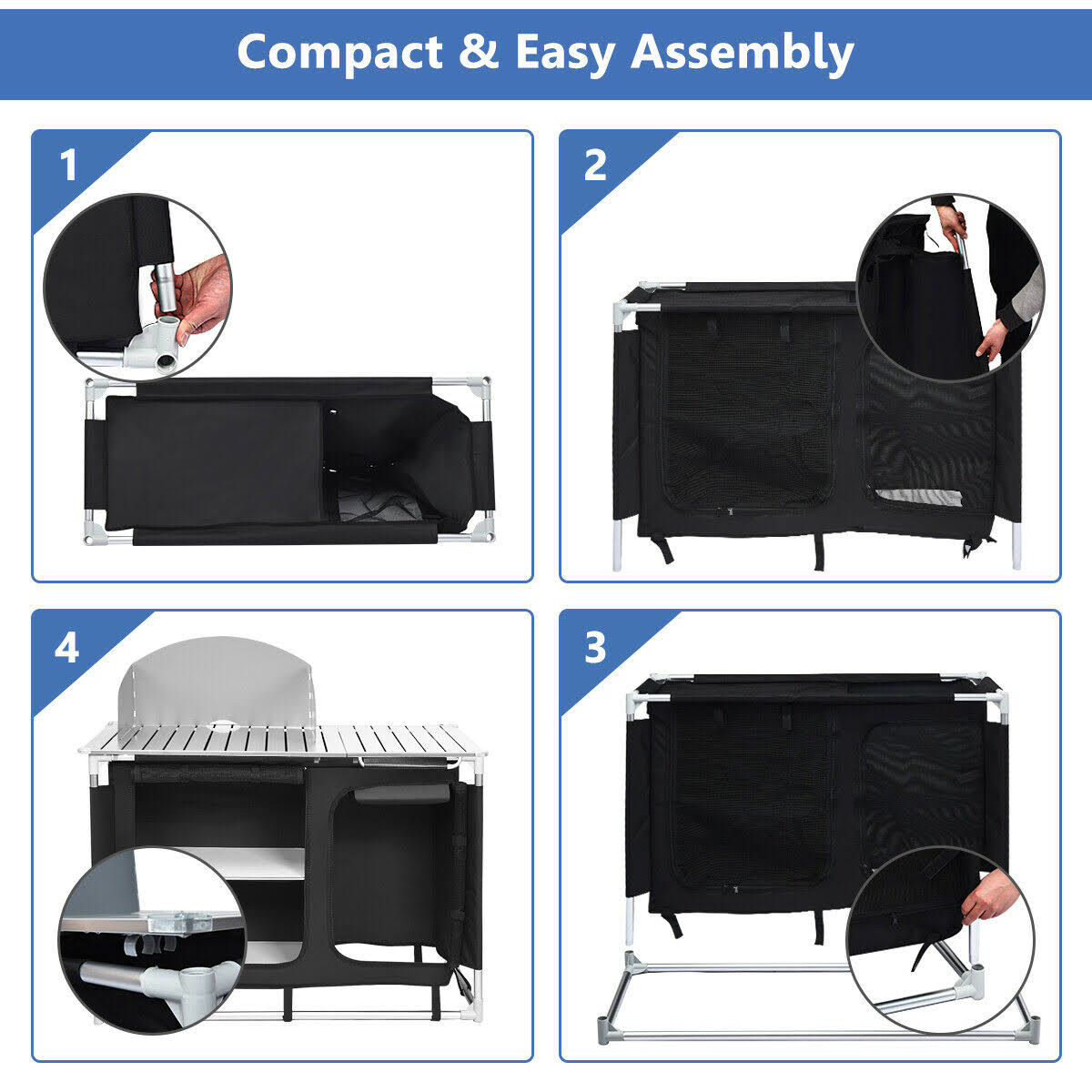 Portable Camp Kitchen and Sink Table T848830