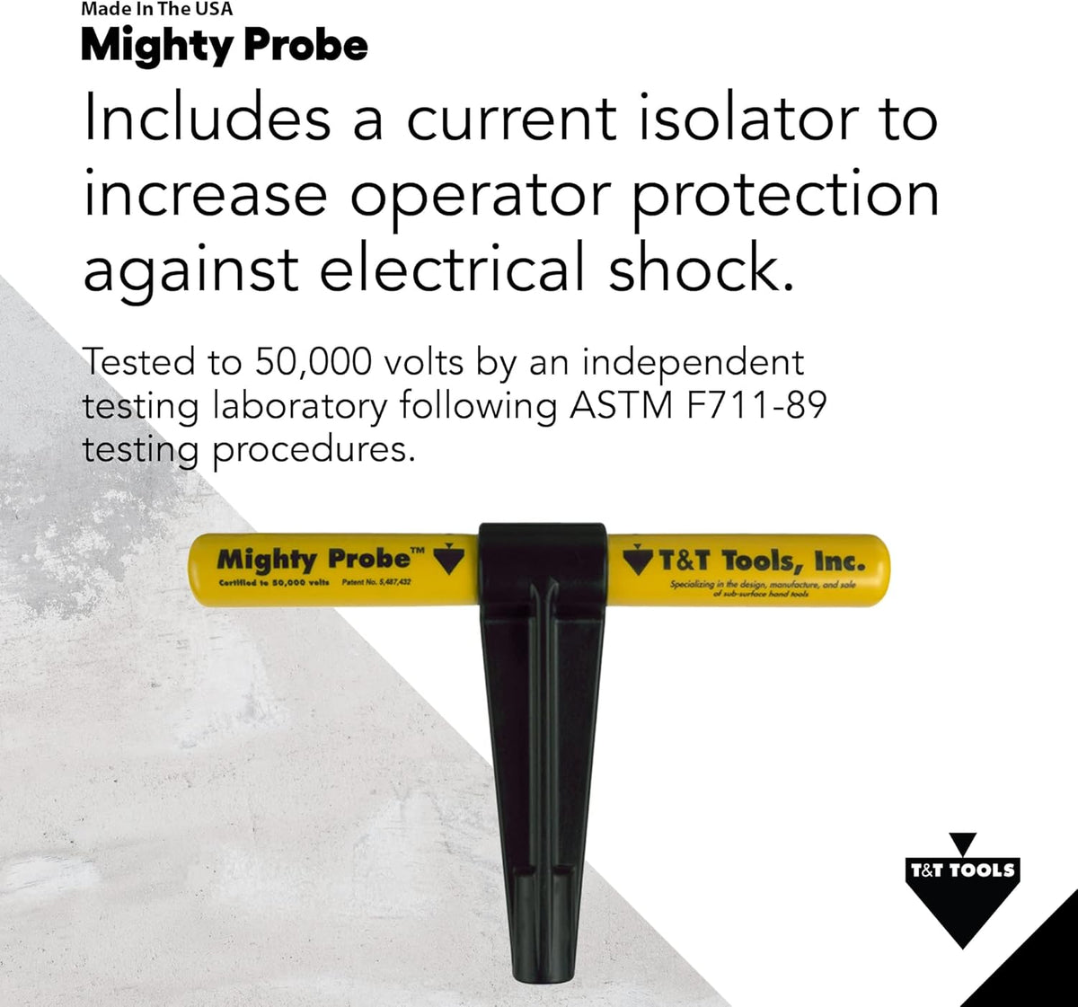 48-Inch Insulated Metal Soil Probe with T-Handle Steel Rod X383