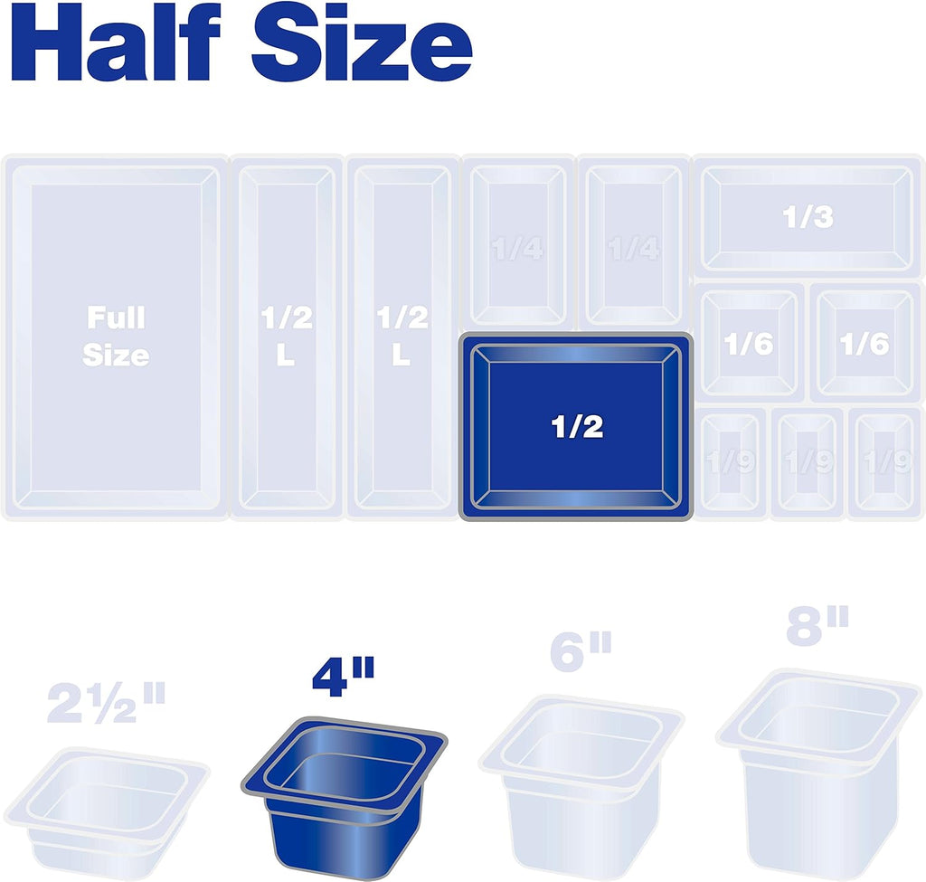 Polycarbonate Half-Size Long Food Pan, 5.1 qt, Black (Case of 6) W2543