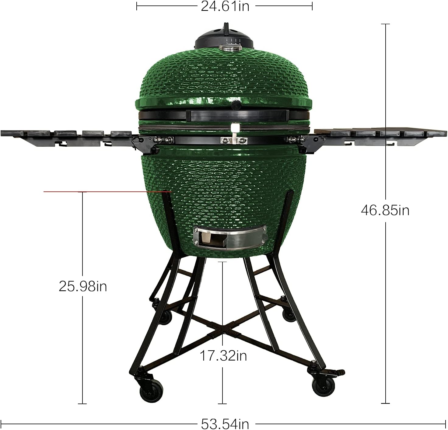 Green Ceramic Barbecue Charcoal Grill with Side Table U176