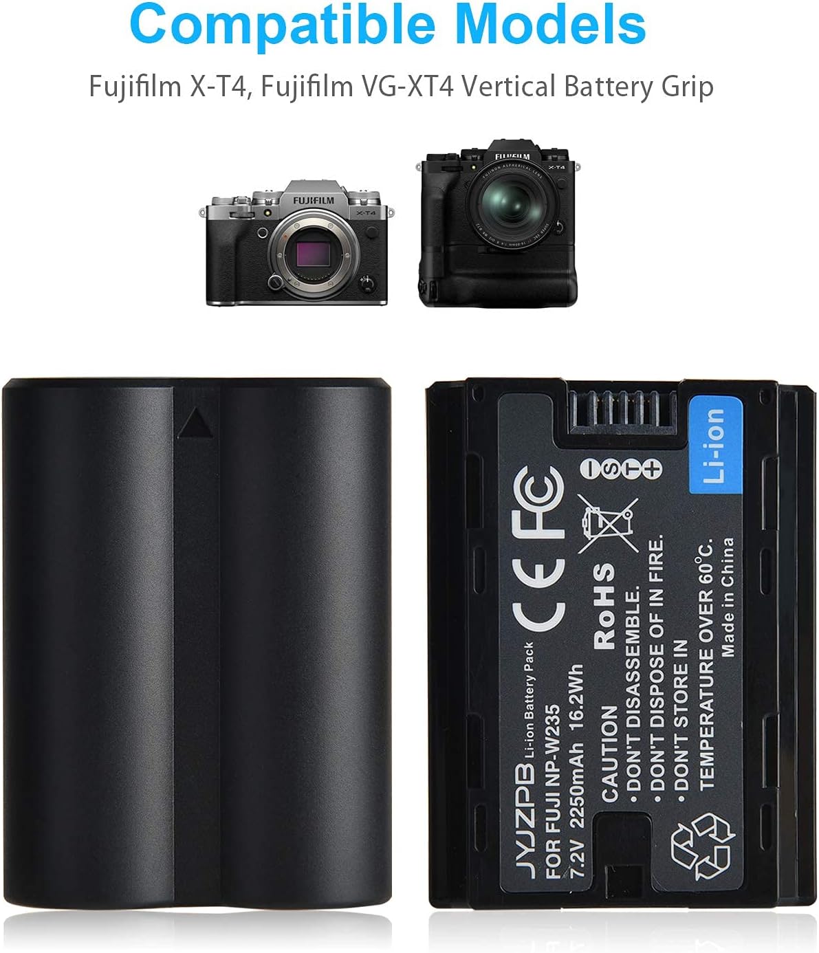 2-Pack Rechargeable Li-Ion Camera Batteries with Charger F994649