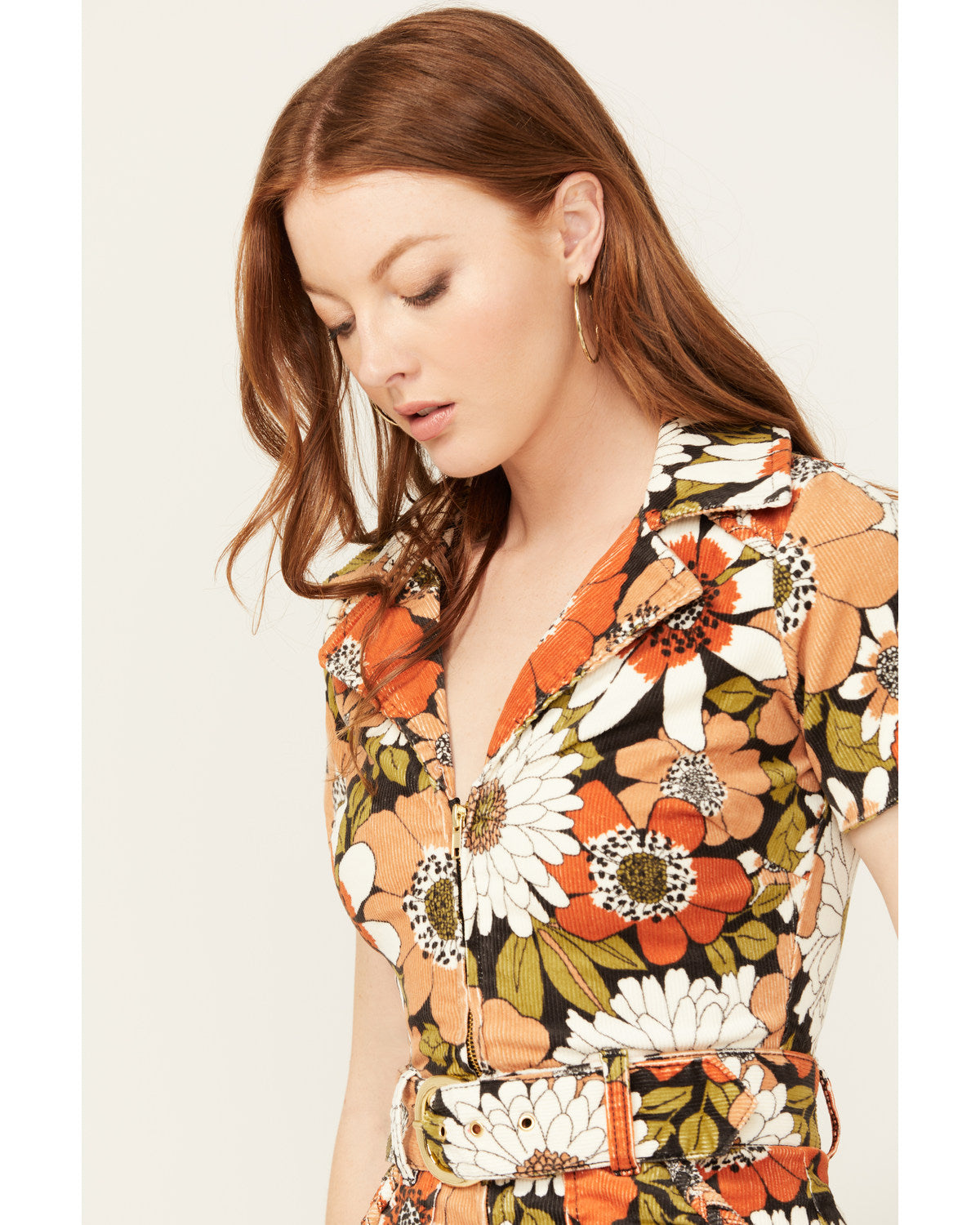 Floral Corduroy Print Dress C173997