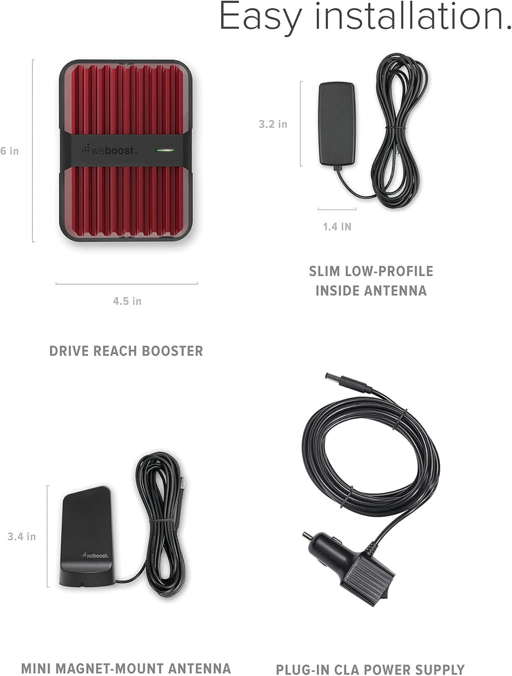 Vehicle Cell Phone Signal Booster with Magnetic Roof Antenna X723