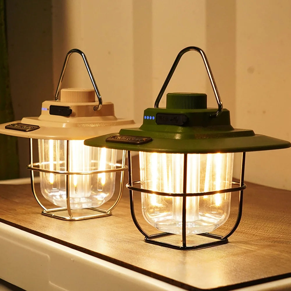 Vintage Camping Lantern Type C Rechargeable P23752