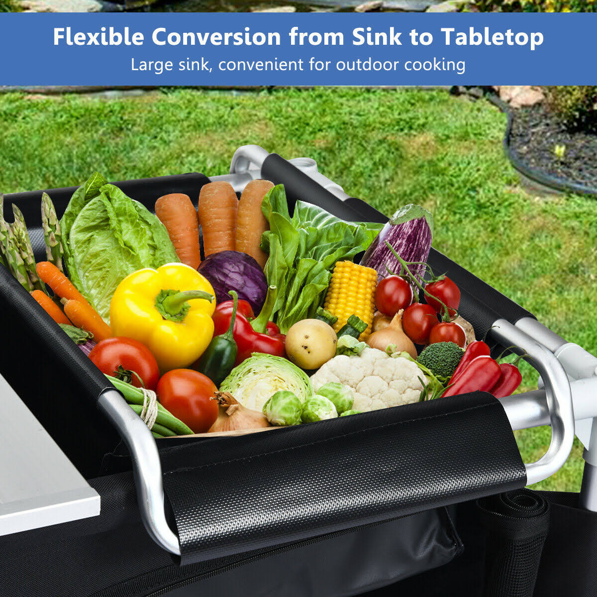 Portable Camp Kitchen and Sink Table T848830