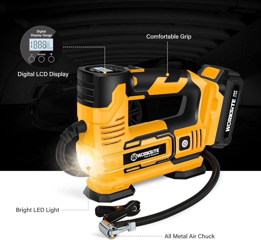 20V Cordless Tire Inflator Air Compressor with Digital Pressure Gauge N582778