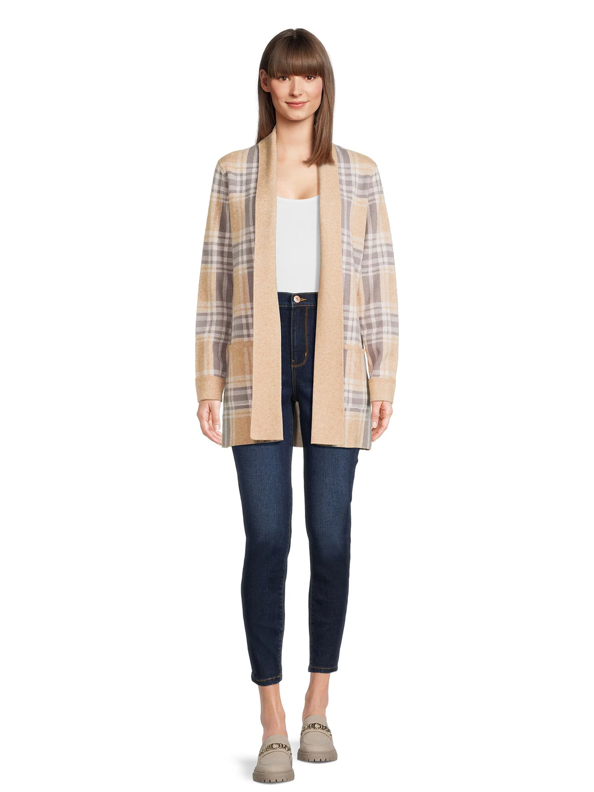 Open Front Cardigan Sweater with Long Sleeves M997038