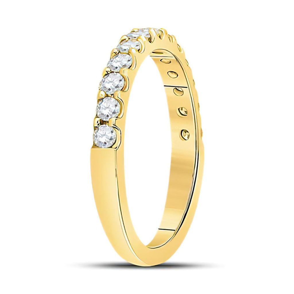 14k Yellow Gold Prong Set Diamond Ring Band Size 7 M8967