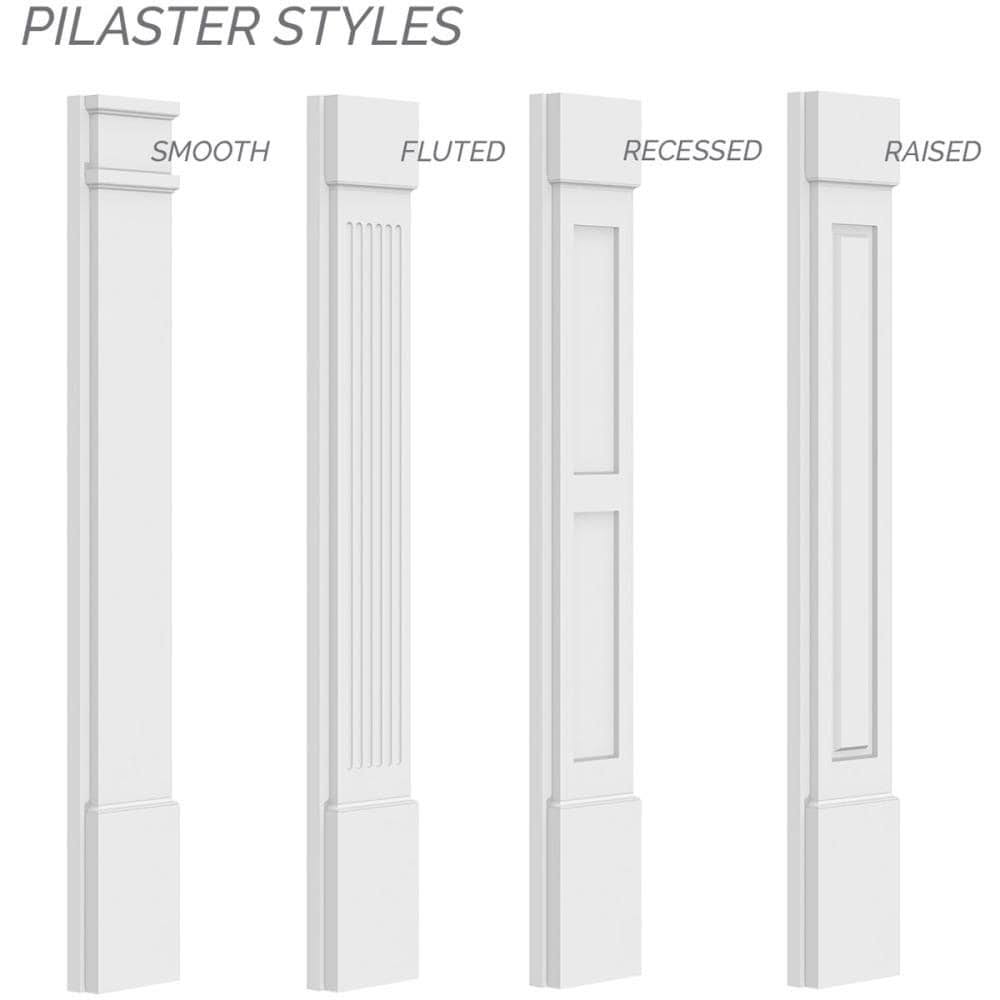 Flat Panel PVC Pilaster with Standard Capital and Base (Pair) K955457