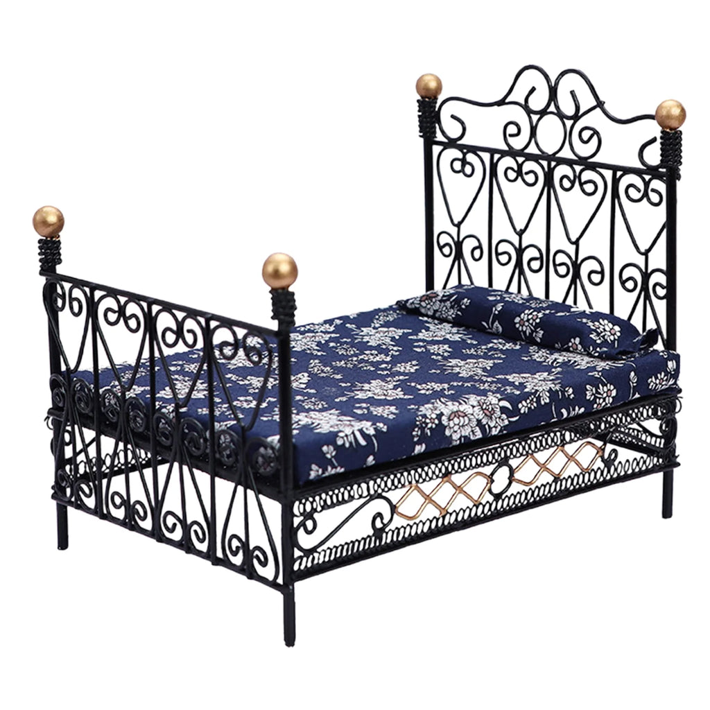 Compact Metal Dollhouse Bed P742
