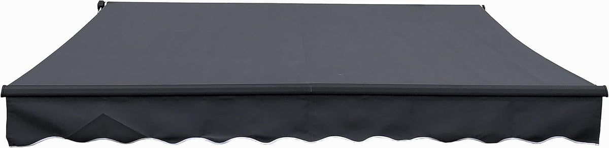 Red/White Stripes Retractable Motorized Patio Awning D509785