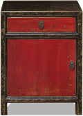 Distressed Red and Black Chinese Cabinet H422