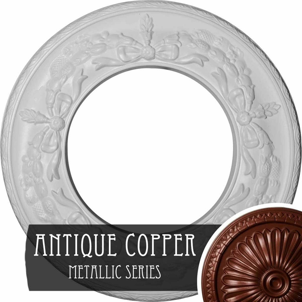 Salem Ceiling Medallion, Hand-Painted Green Gold U845545