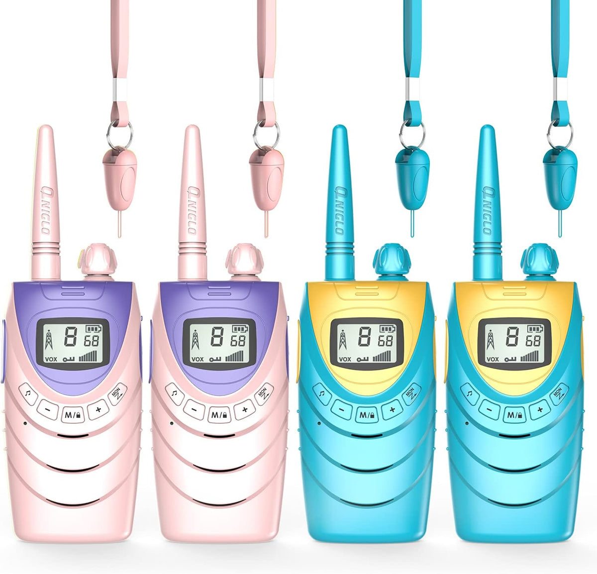 4 Pack Rechargeable Walkie Talkies, 22 Channels FRS 2 Way Radios I28769
