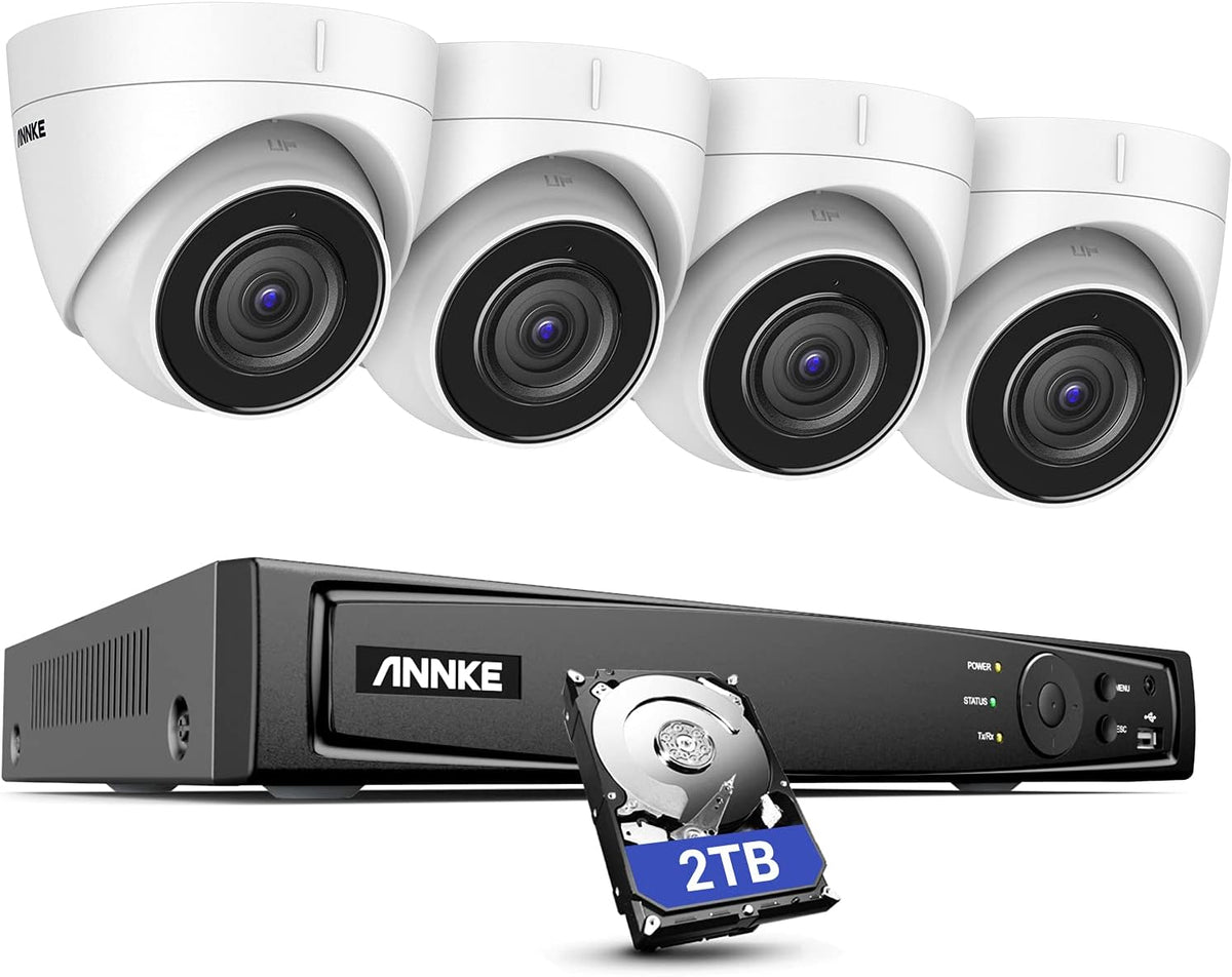 4K PoE Security Camera System with 8CH NVR, 2TB Hard Disk, 4pcs IP Cameras U838