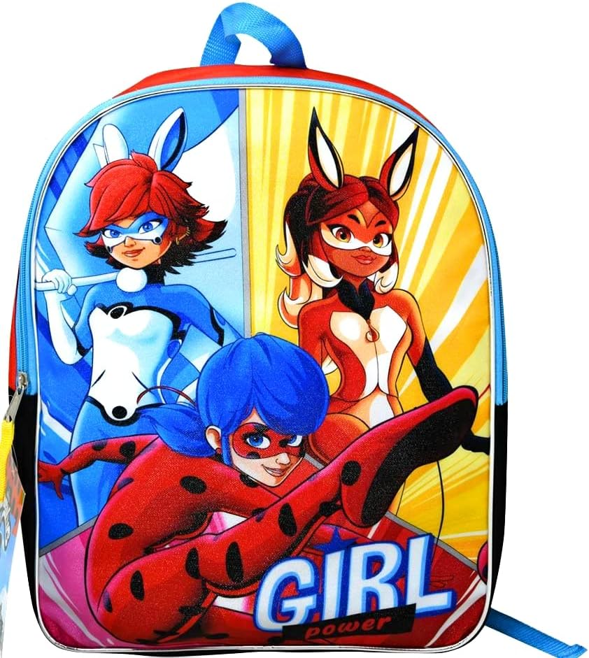 Yellow Blue Backpack with Cartoon Print V871