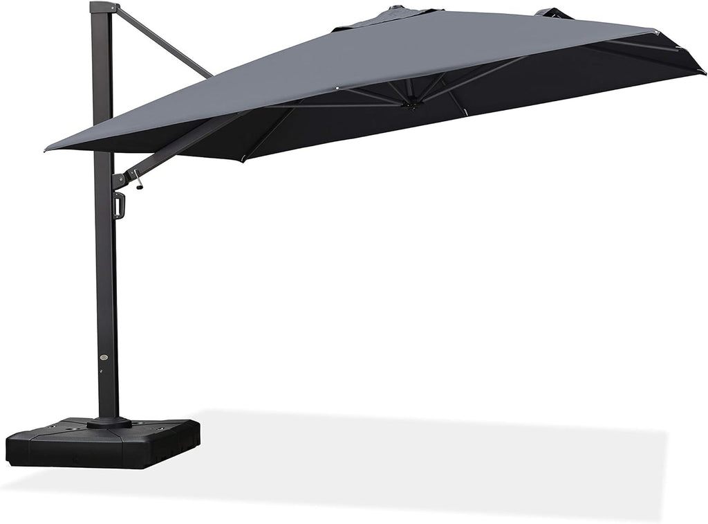 Beige 11 FT Square Offset Patio Umbrella S80993