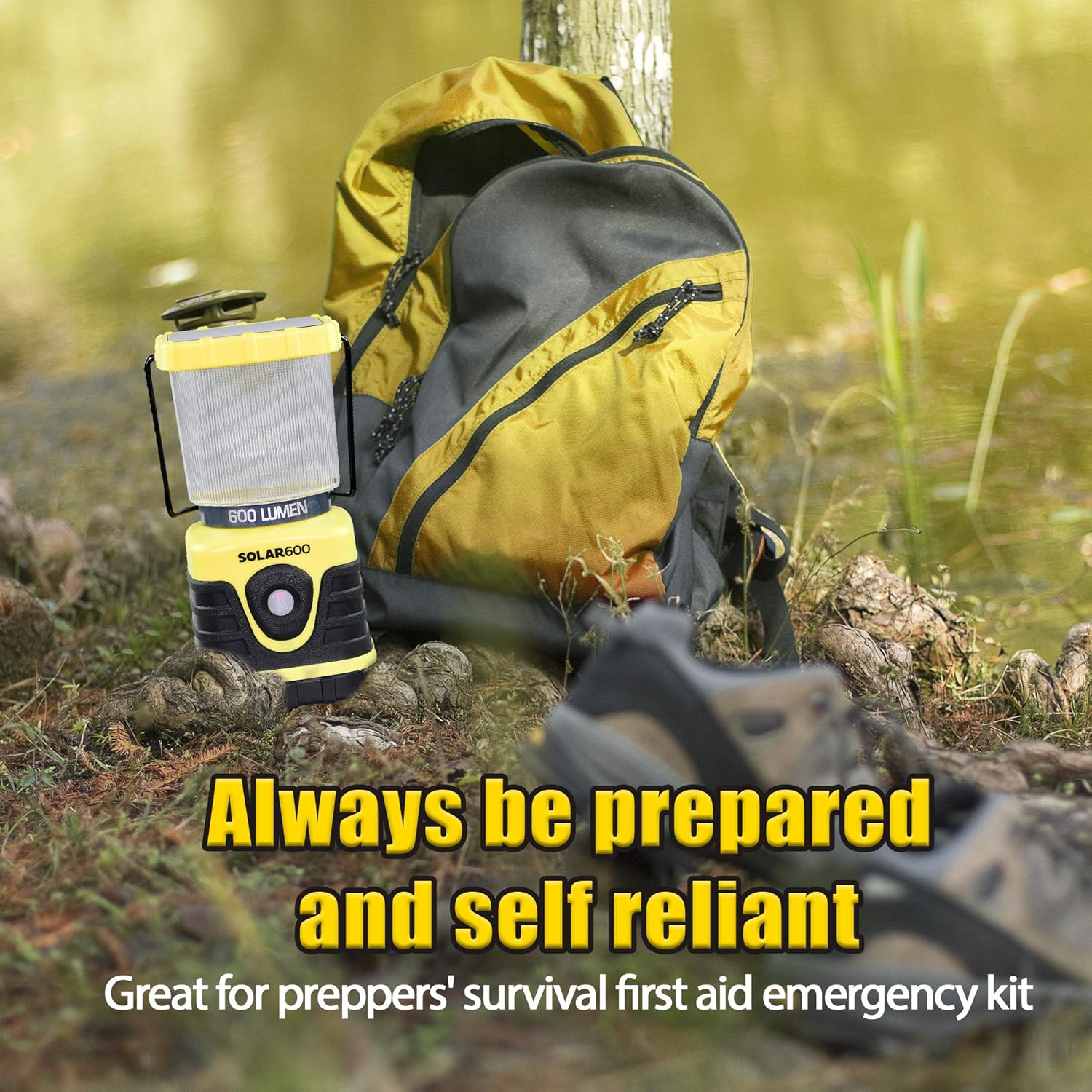 Solar Camping Lantern 600 Lumen USB Power Bank Pack of 2 H3960