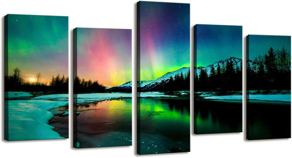 5 Pieces Stretched and Framed Canvas Wall Art Painting B1695