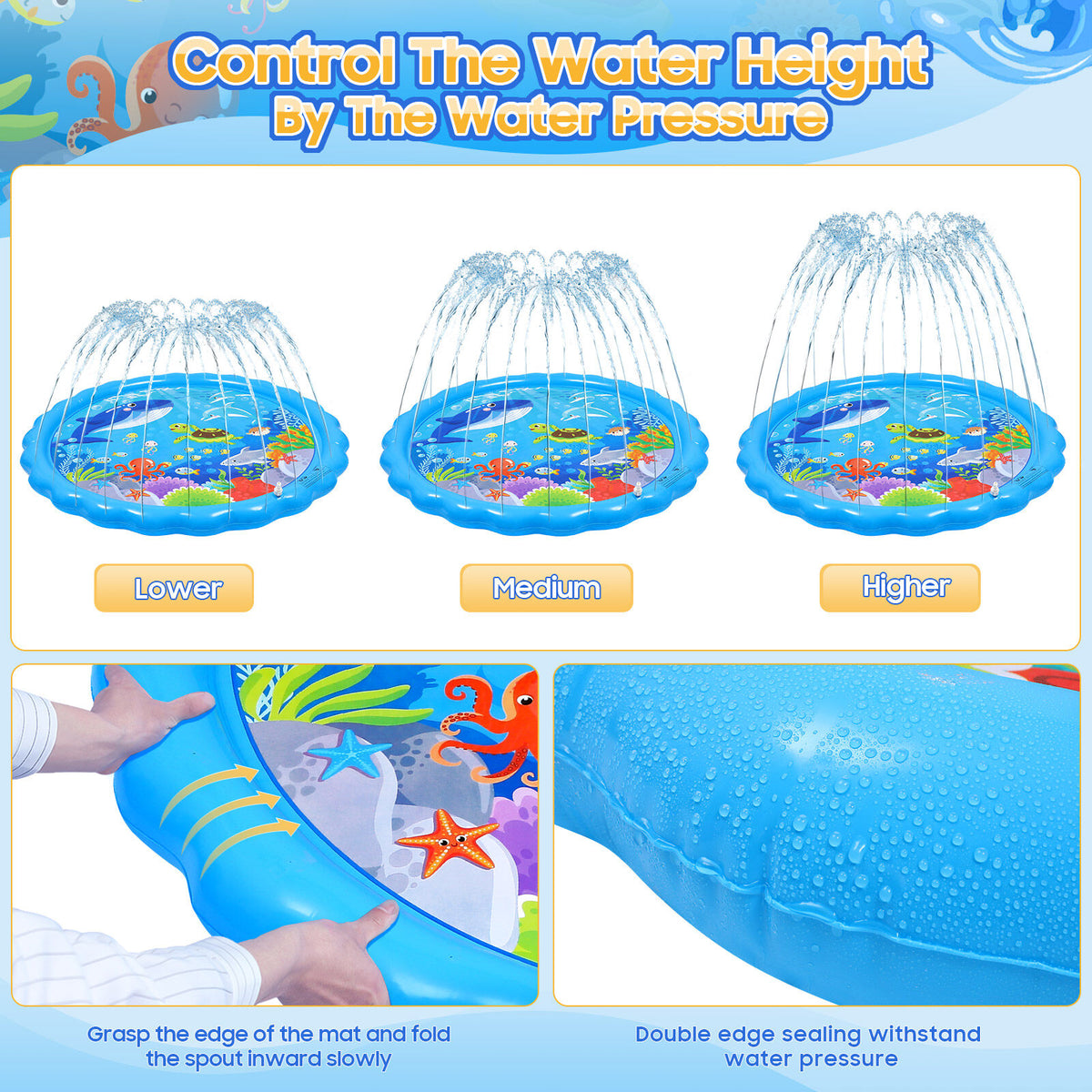 Inflatable Sprinkler Pad for Kids 2 Pieces U766