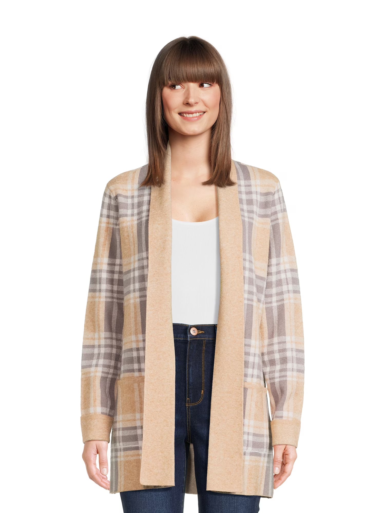 Open Front Cardigan Sweater with Long Sleeves M997038