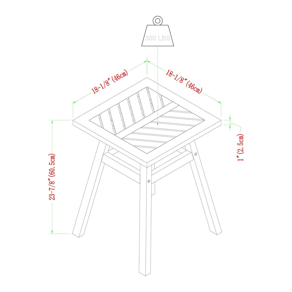 3-Piece Acacia Chevron Dining Set V27898
