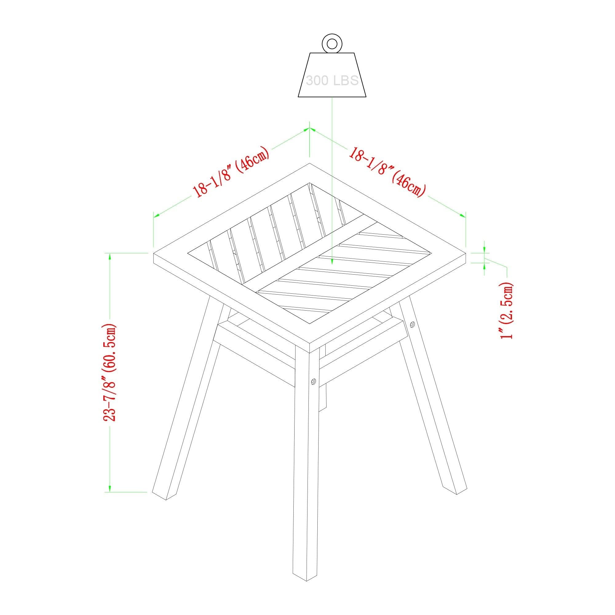 3-Piece Acacia Chevron Dining Set V27898