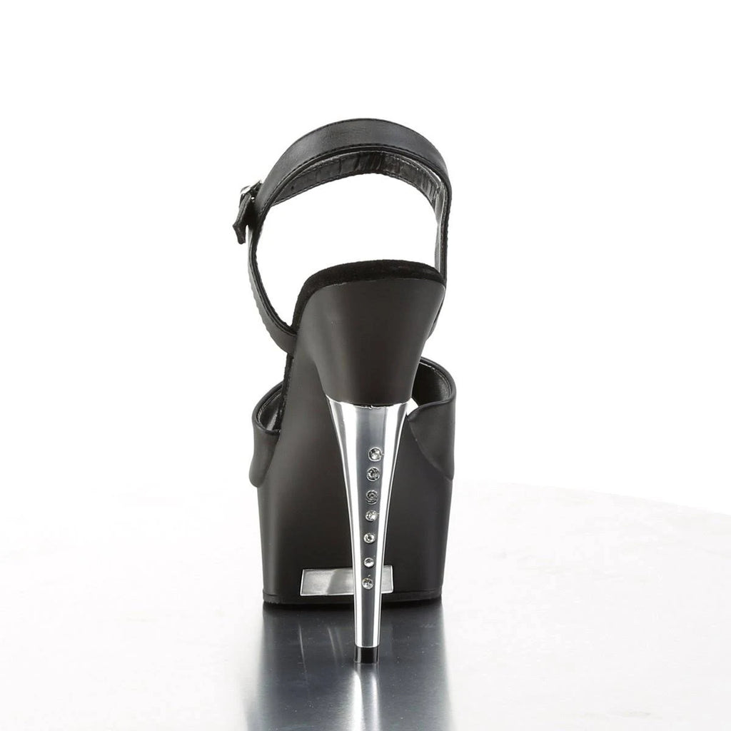 Black Patent Clear Platform Heels H522