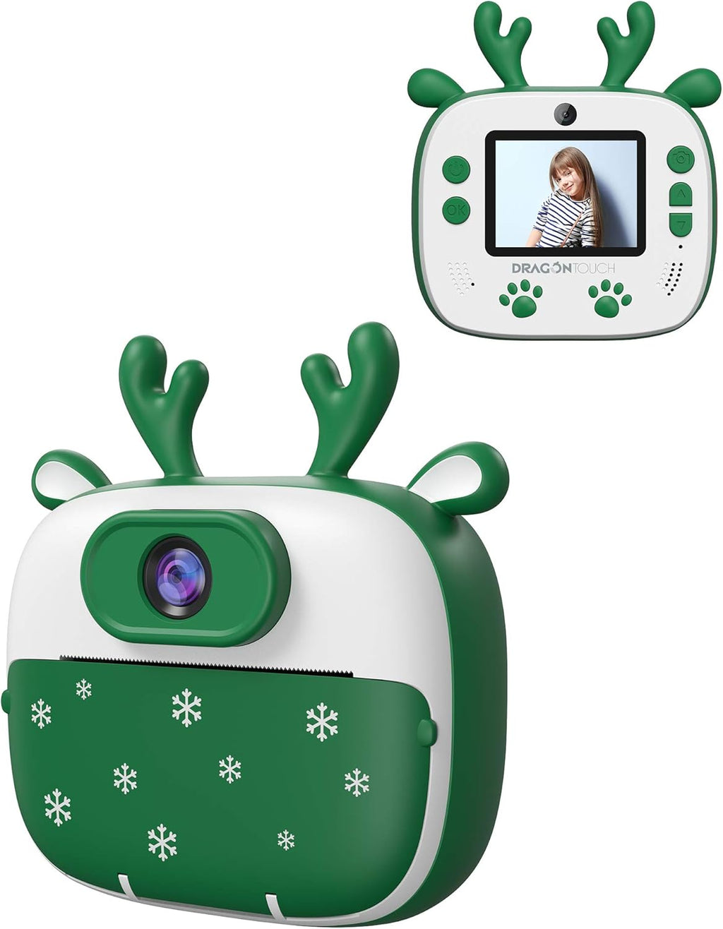 Instant Print Kids Camera with Dual Camera Lens, Print Paper, Cartoon Sticker, Color Pens and Camera Bag (Blue) Y911854