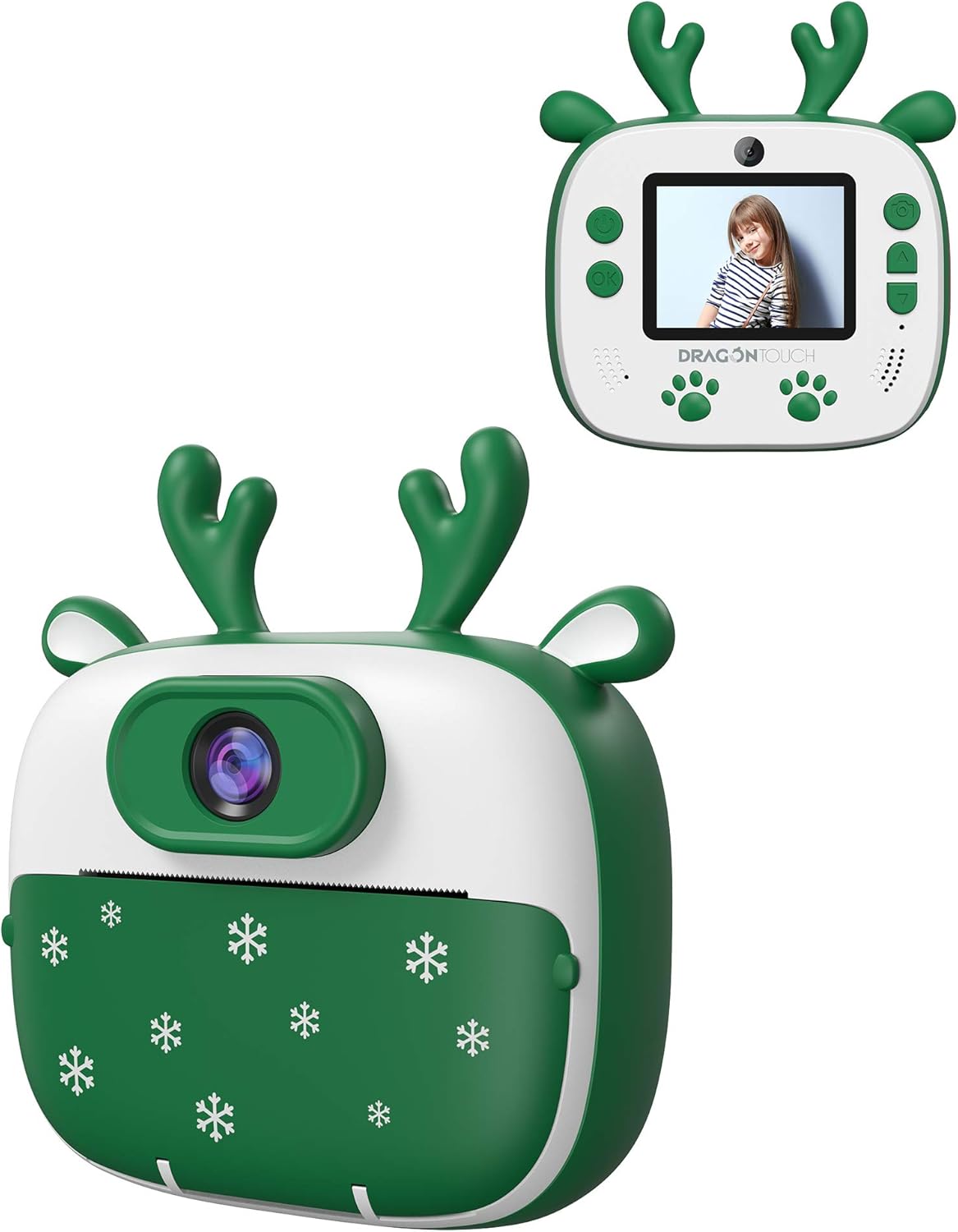 Instant Print Kids Camera with Dual Camera Lens, Print Paper, Cartoon Sticker, Color Pens and Camera Bag (Blue) Y911854