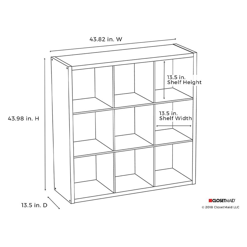 9-Cube Open Back Bookcase Storage Organizer, Graphite Gray S412
