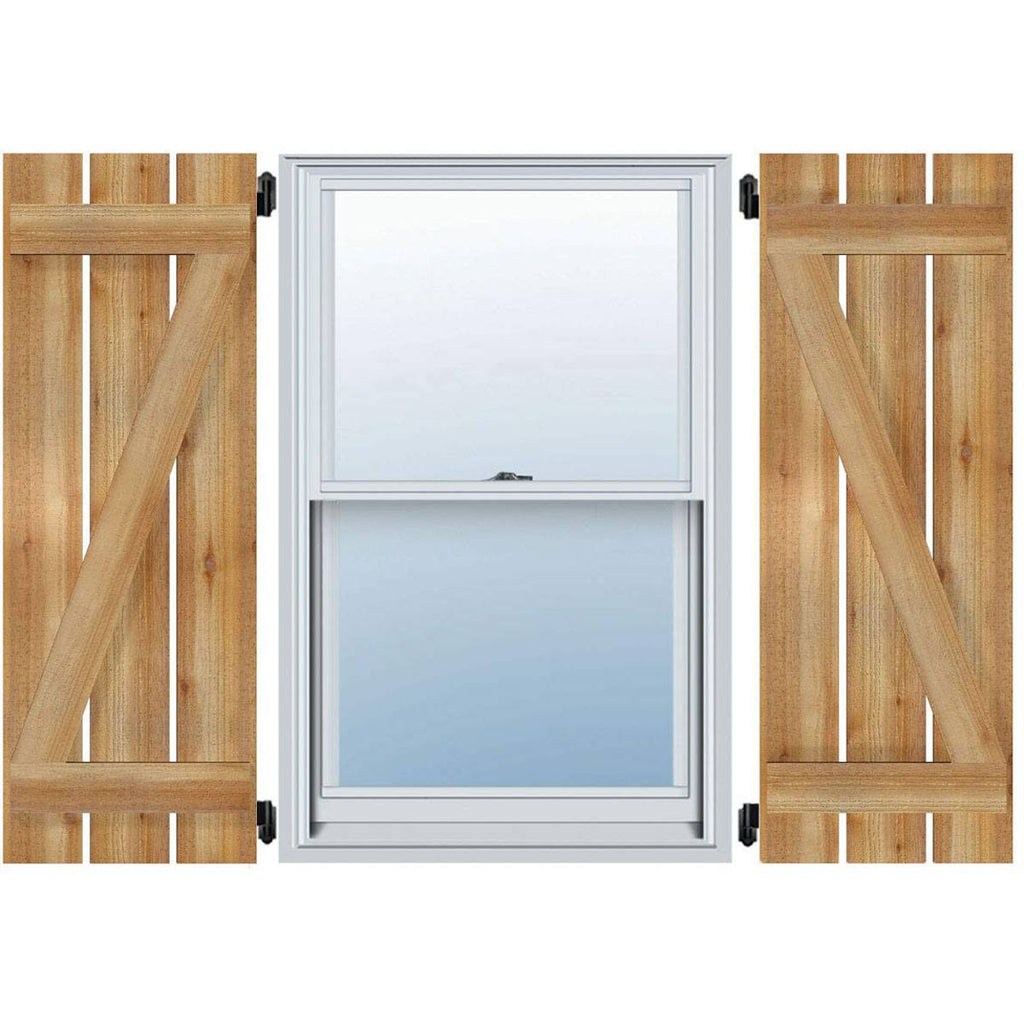 Board-n-Batten Shutters with Z-Bar, Rough Sawn Western Red Cedar G632132