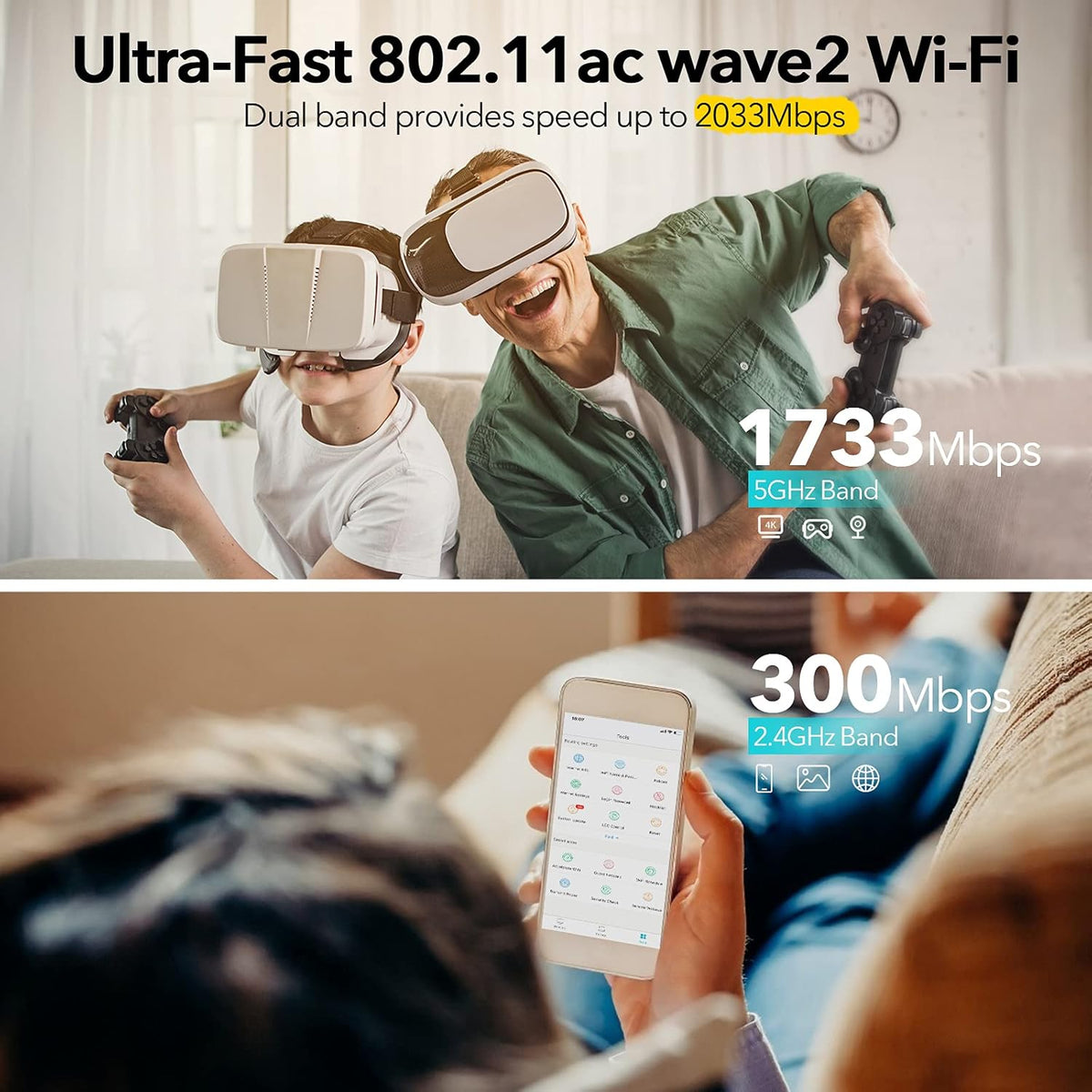 AC2100 Dual-Band Smart Wi-Fi Router Pack of 2 O58627