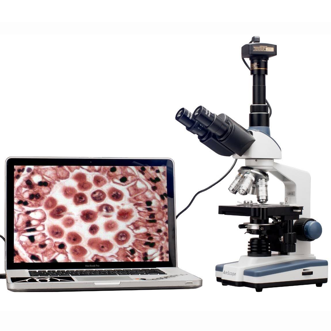 2000X LED Trinocular Compound Microscope with 3D Mechanical Stage and 9MP Camera V800
