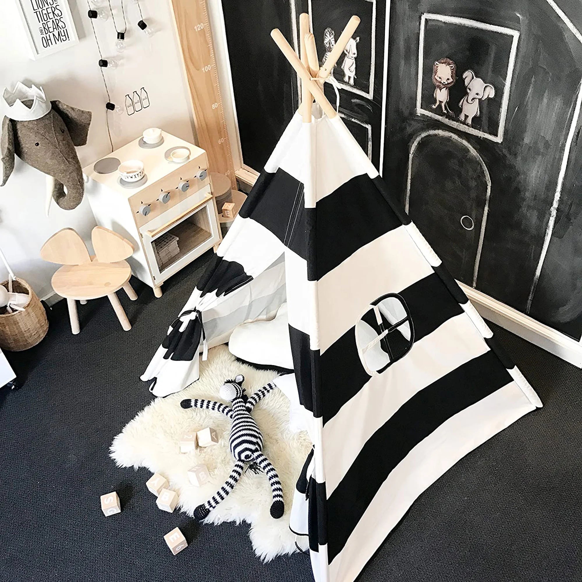 Kids Teepee Tent Foldable Indoor Outdoor Play Tent F22804