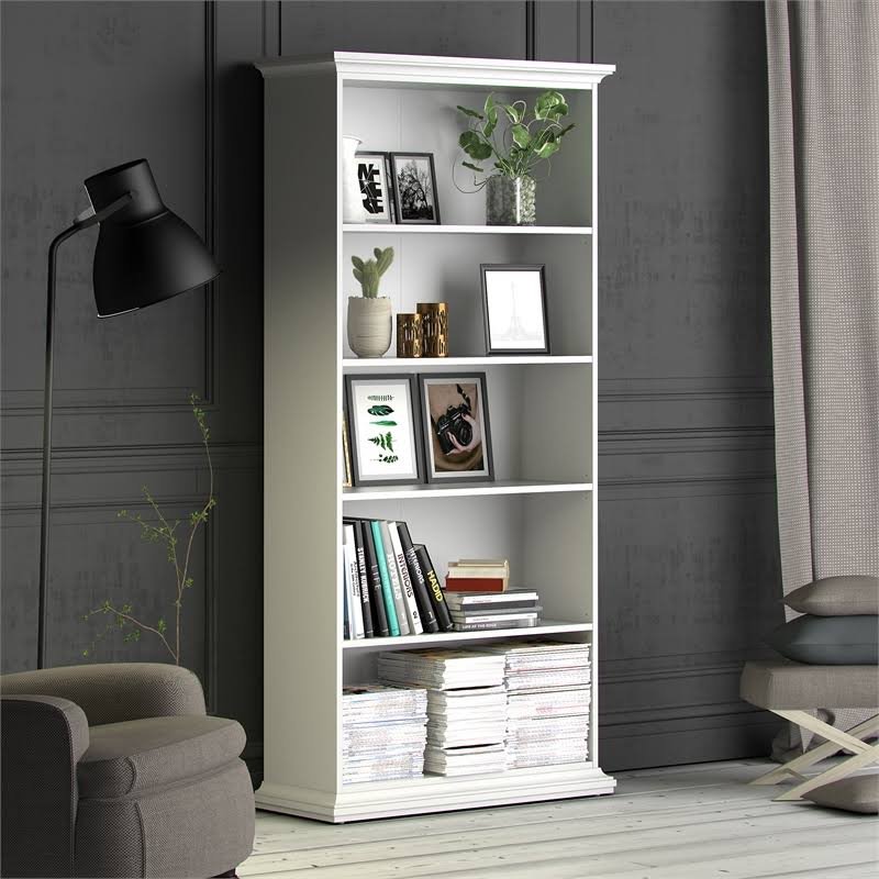 White 5 Shelf Bookcase T822