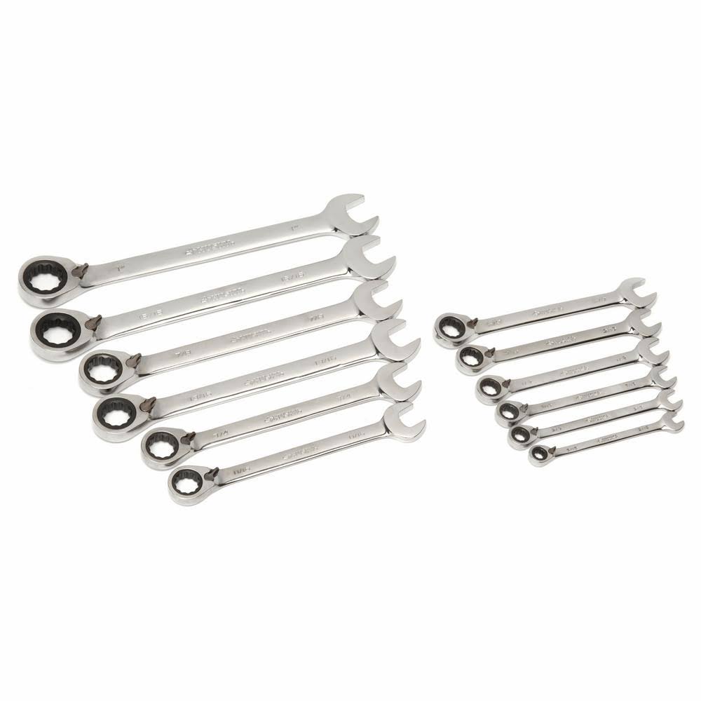 12-Piece SAE Reversible Ratcheting Wrench Set T846737