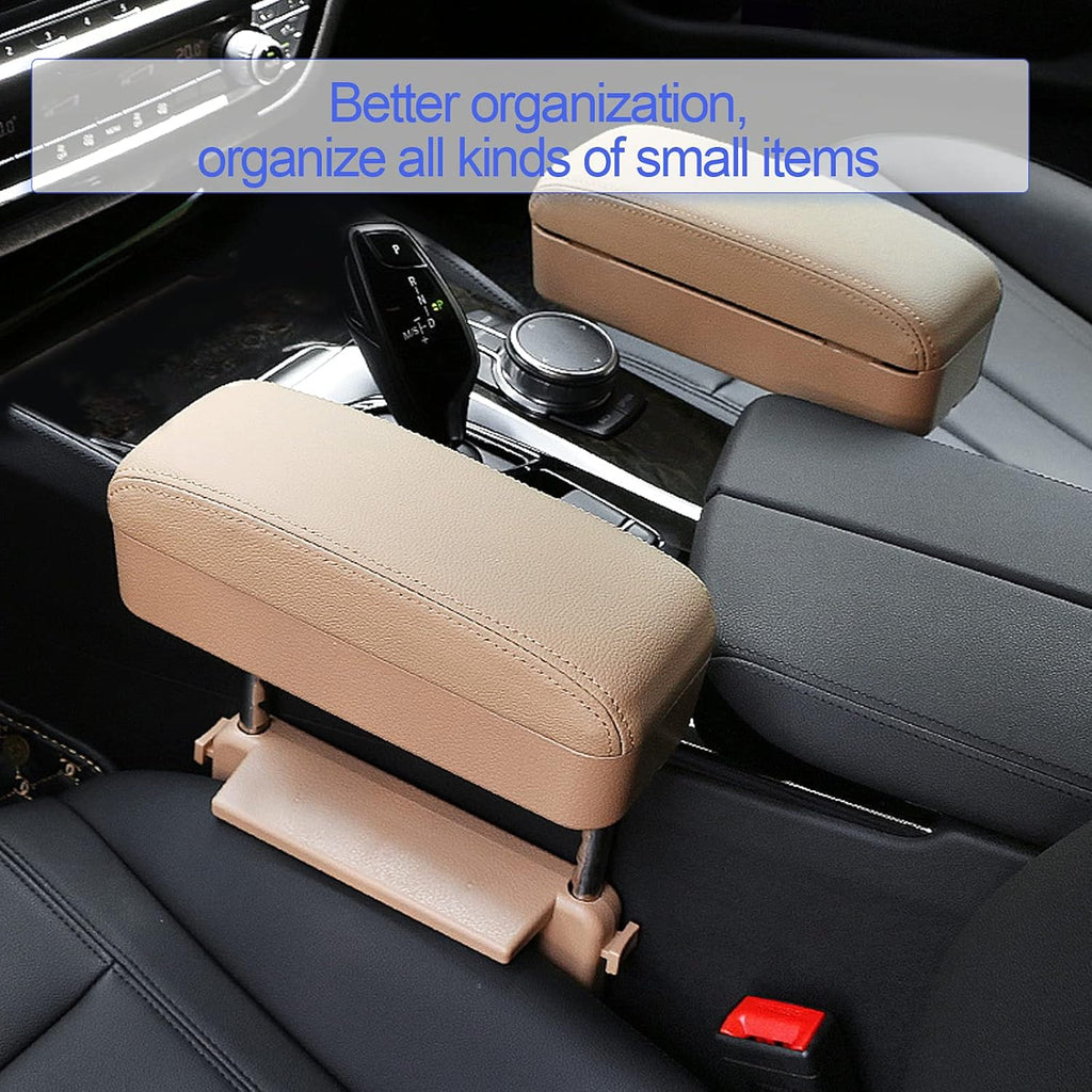 Beige Universal Car Center Console Armrest Cushion D79362