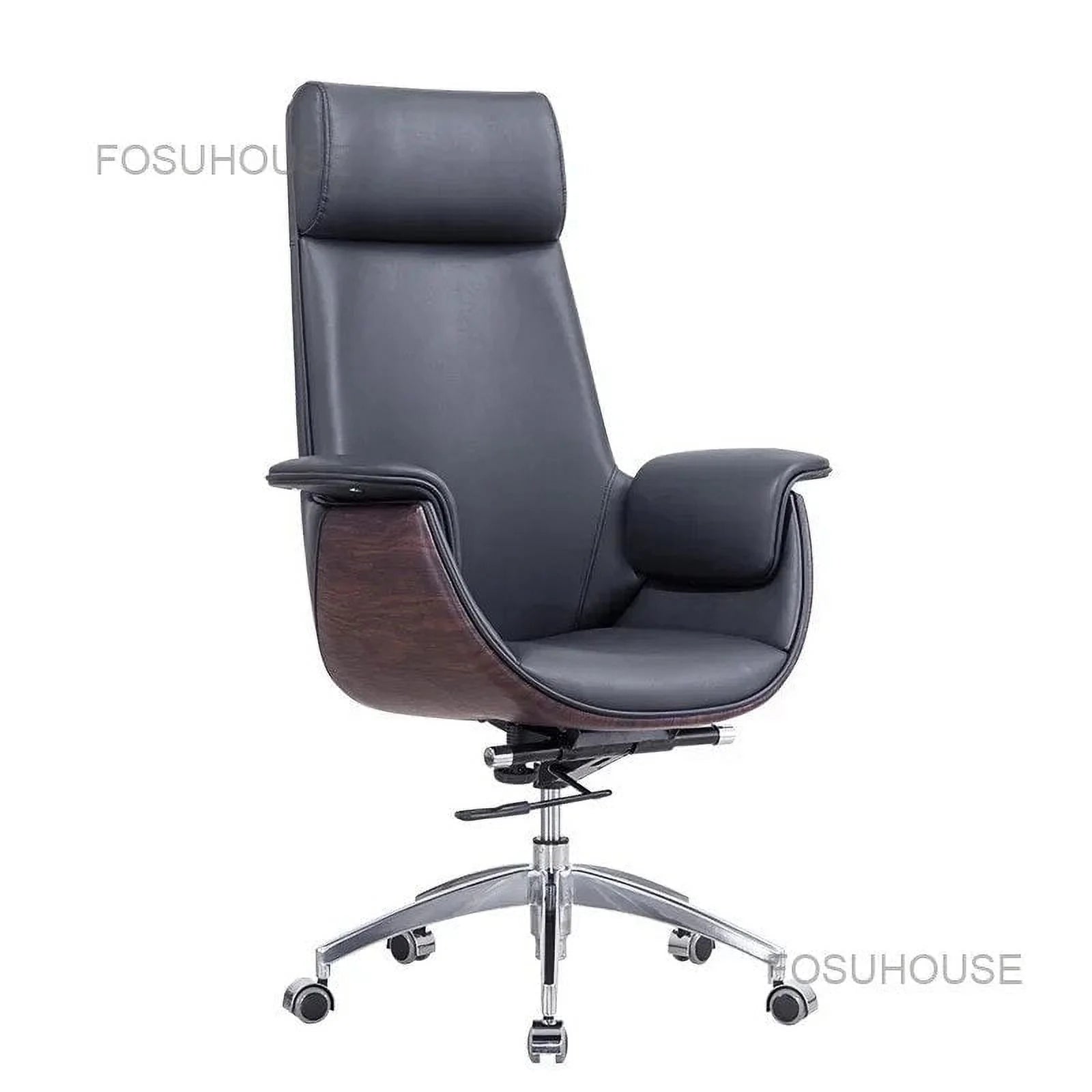 Leather Office Chair Swivel Lifting V786603