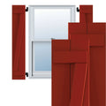 Fire Red PVC Board and Batten Shutters (Per Pair) J54180