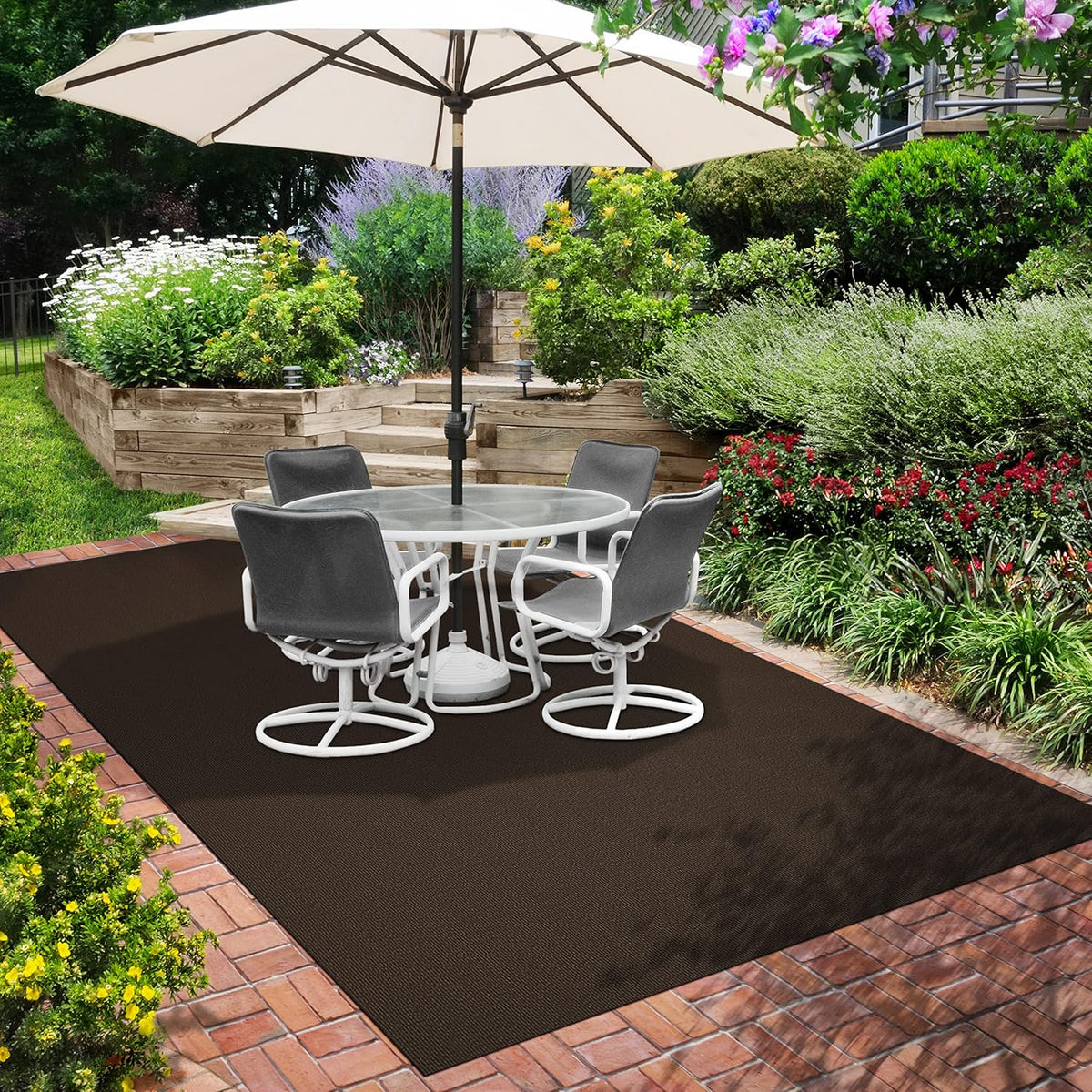 Dark Brown 6 Feet x 20 Feet Indoor Outdoor Carpet with Rubber Backing W654