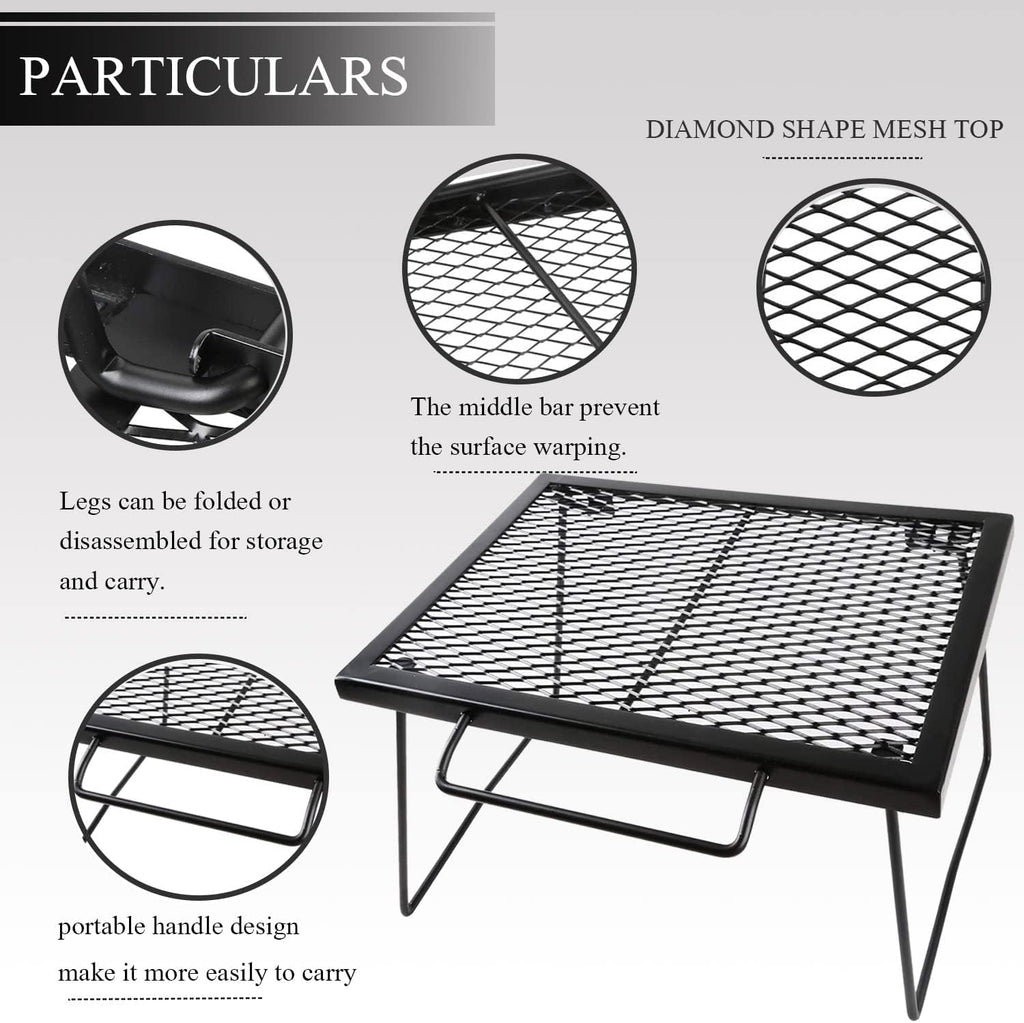 Folding Campfire Grill with Bag (17x12.6x10.2 in) B265