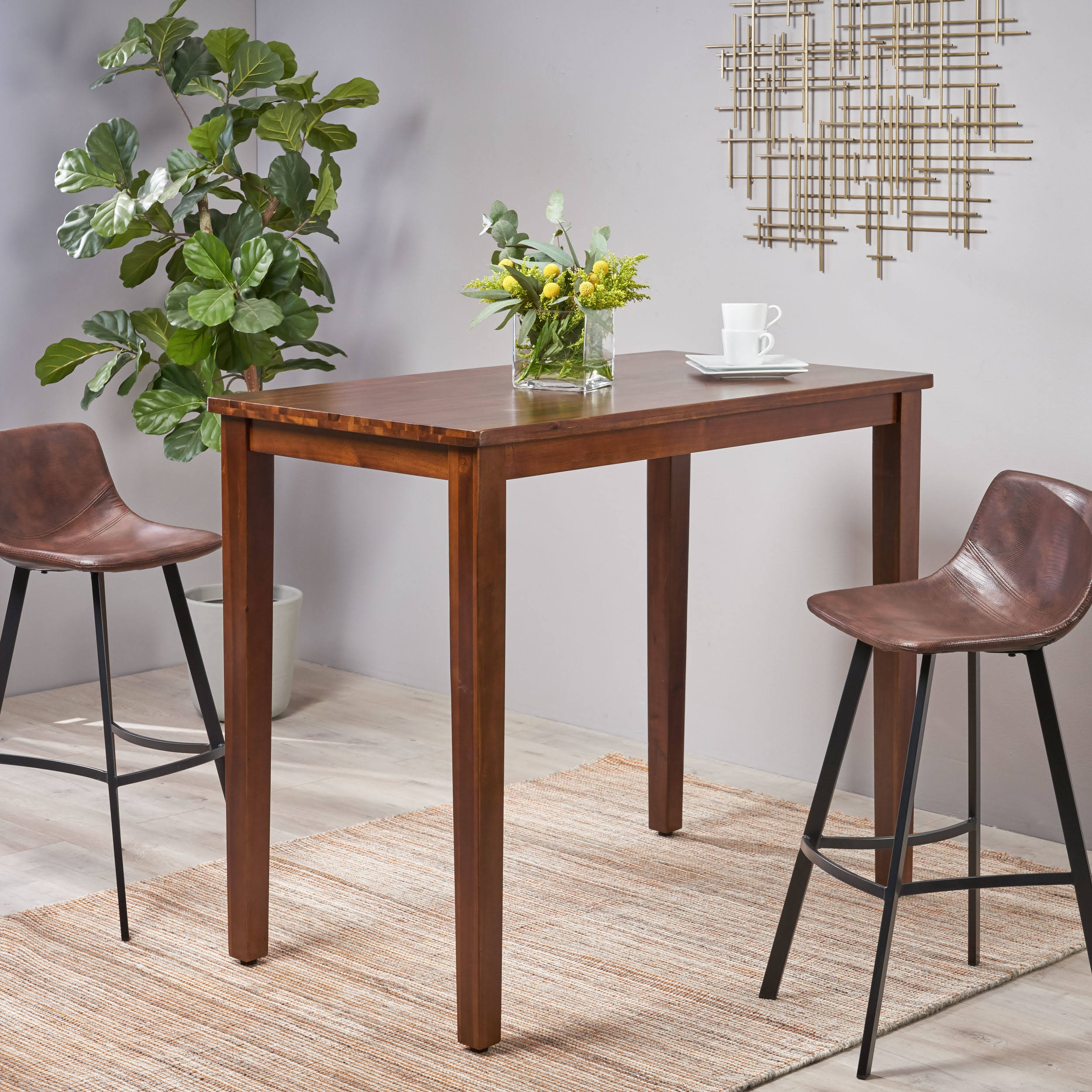Acacia Wood Bar Height Table V435814