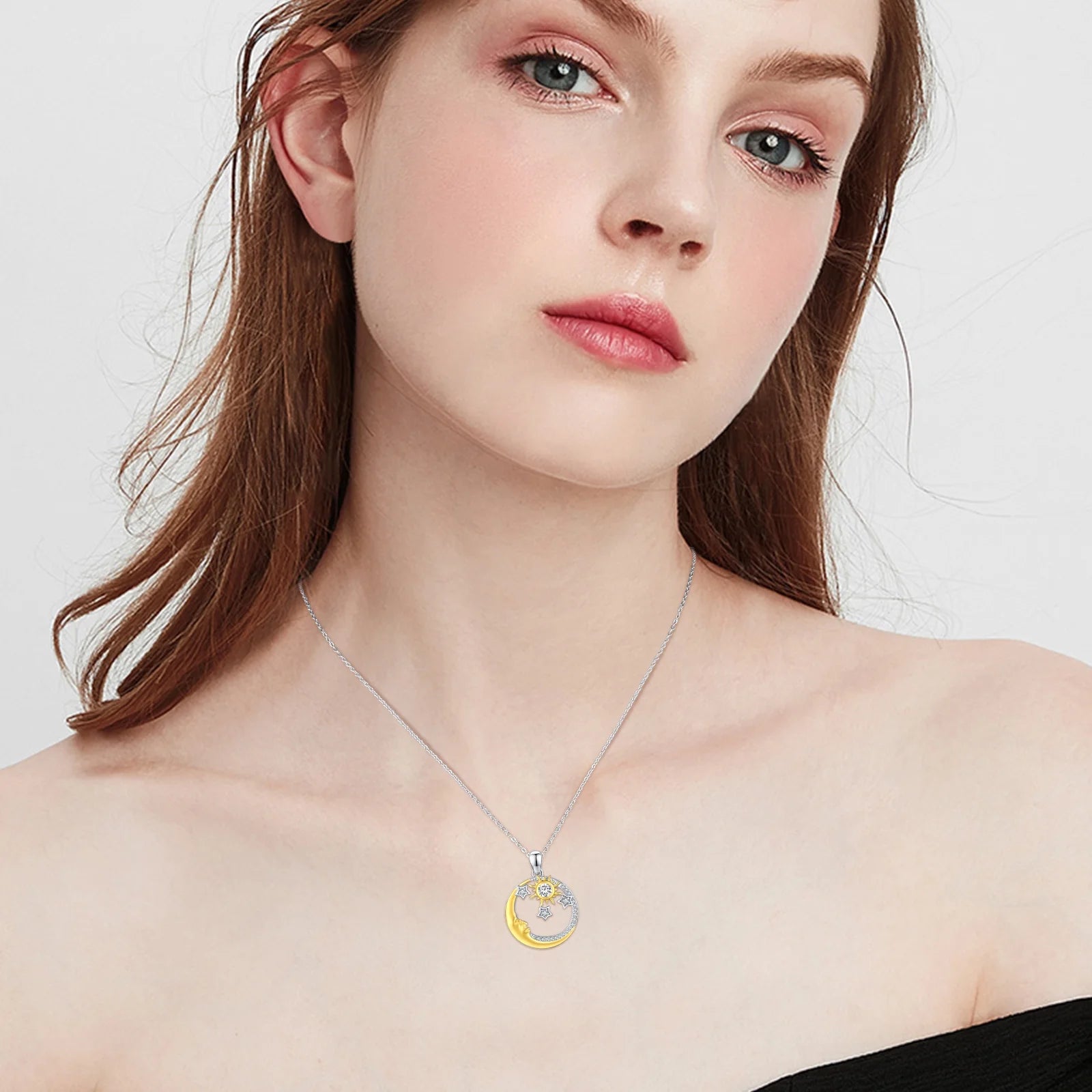 925 Sterling Silver Cubic Zirconia Pendant Necklace D51610