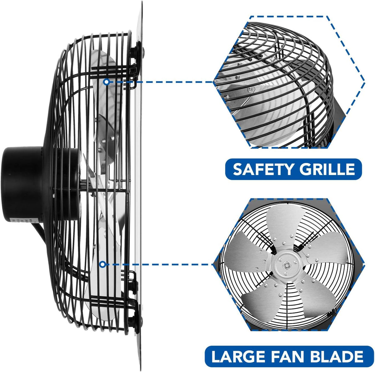 12 Inch Aluminum Exhaust Fan, Silver, Pack of 2 X6462