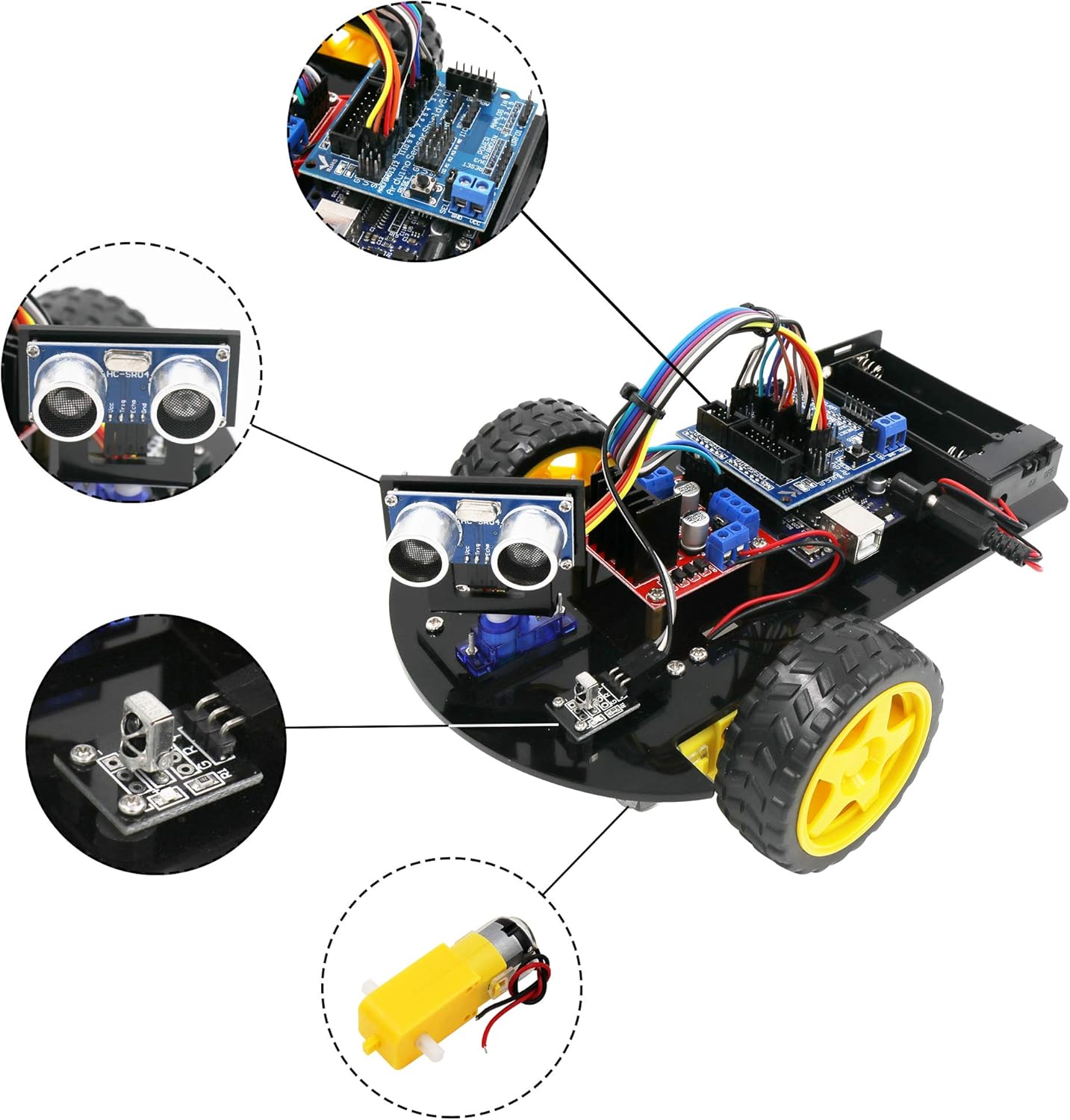 Smart Robot Car 2WD Chassis Kit with Ultrasonic Module DIY Kit B194206